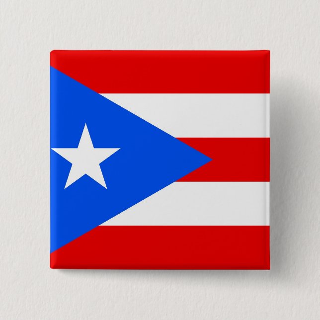 Badge Carré 5 Cm Bouton avec drapeau de Porto Rico (Devant)