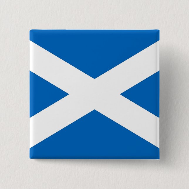Badge Carré 5 Cm Bouton avec drapeau d'Ecosse (Devant)