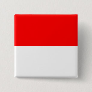 Badge Carré 5 Cm Bouton avec drapeau d'Indonésie