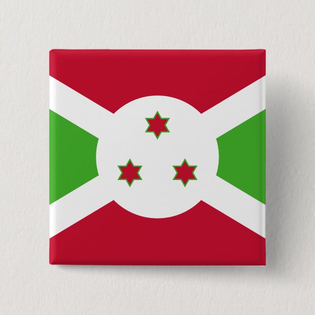 Badge Carré 5 Cm Bouton avec drapeau du Burundi (Devant)