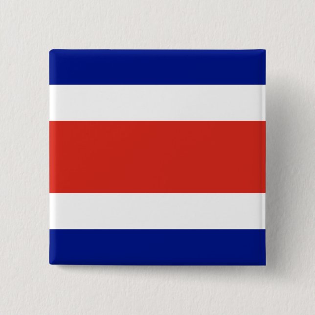 Badge Carré 5 Cm Bouton avec drapeau du Costa Rica (Devant)