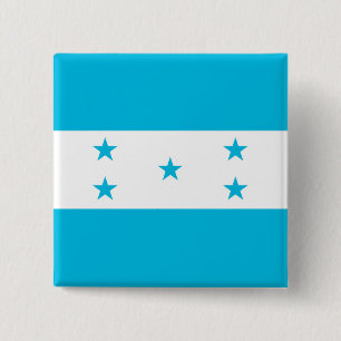 Badge Carré 5 Cm Bouton avec drapeau du Honduras
