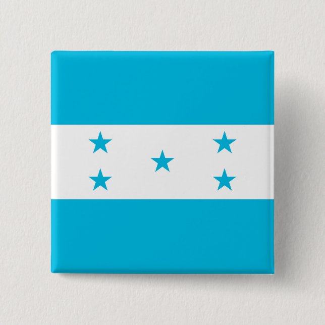 Badge Carré 5 Cm Bouton avec drapeau du Honduras (Devant)