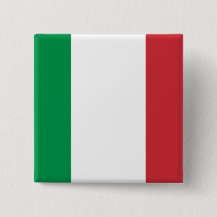 Badge Carré 5 Cm Bouton avec le drapeau de l'Italie