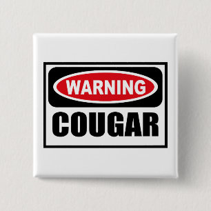 Badge Carré 5 Cm Bouton Avertissement COUGAR