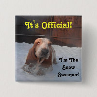 Bouton Balayeur de Neige Basset Hound