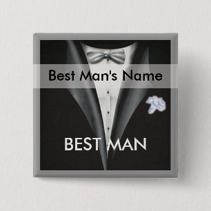 Badge Carré 5 Cm Bouton Balise Meilleur nom d'homme