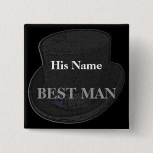 Badge Carré 5 Cm Bouton Balise Meilleur nom d'homme
