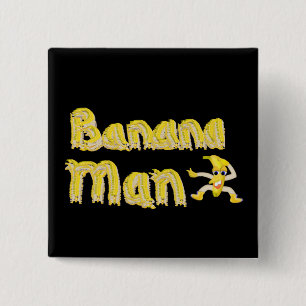 Badge Carré 5 Cm Bouton Banana Man