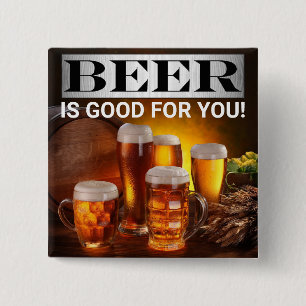 Badge Carré 5 Cm Bouton Beer™