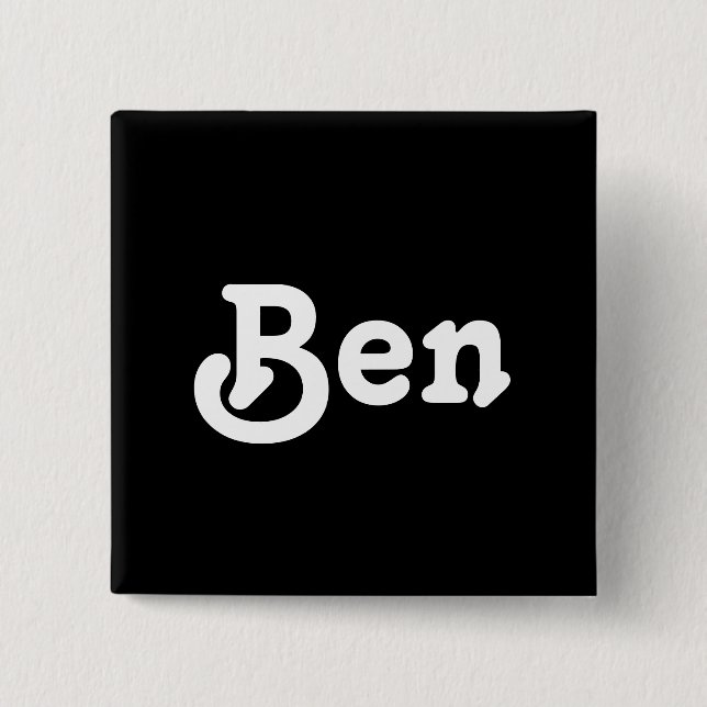 Badge Carré 5 Cm Bouton Ben (Devant)
