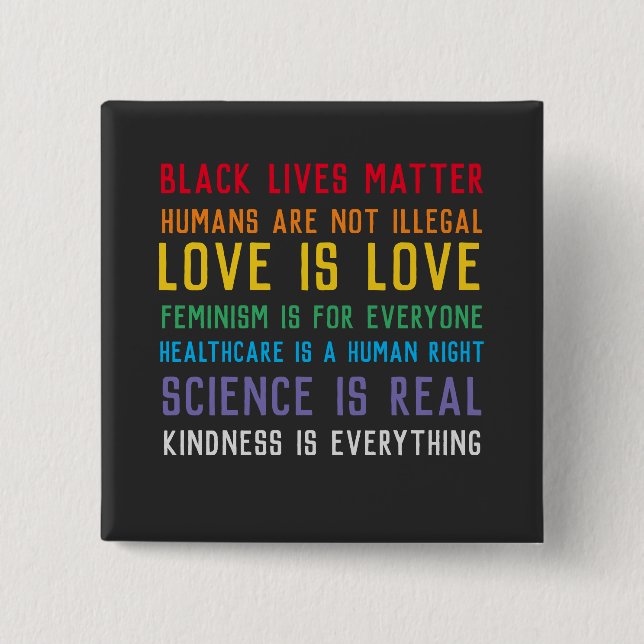 Badge Carré 5 Cm Bouton Black Lives Matter (Devant)