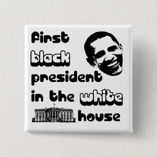 Badge Carré 5 Cm Bouton Black Président Maison Blanche