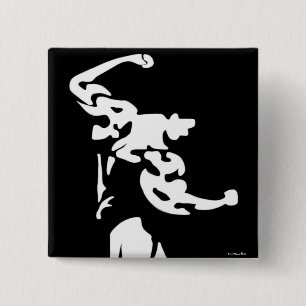Badge Carré 5 Cm Bouton Bodybuilding