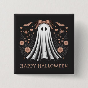Badge Carré 5 Cm Bouton Bonne Fille Fantôme Halloween