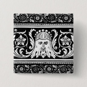 Badge Carré 5 Cm Bouton Bordure