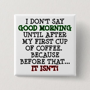 Badge Carré 5 Cm Bouton Bouton Bouton Bouton Bouton Bon Matin Amusa