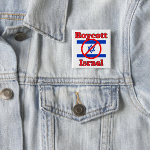 Badge Carré 5 Cm Bouton Boycott Israël