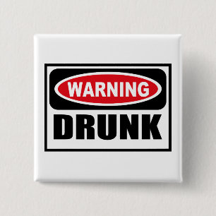 Badge Carré 5 Cm Bouton BU de avertissement