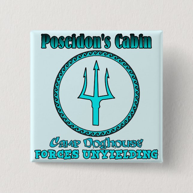 Badge Carré 5 Cm Bouton Cabine de Poseidon (Devant)