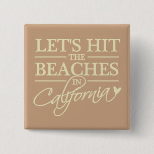 Badge Carré 5 Cm Bouton California Beach
