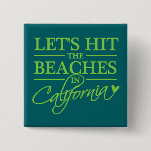 Badge Carré 5 Cm Bouton California Beach
