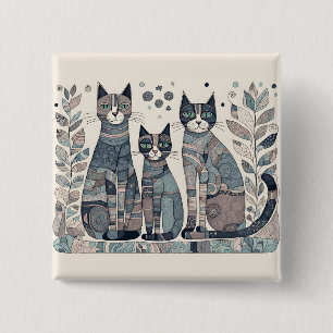 Badge Carré 5 Cm bouton calmer les chats