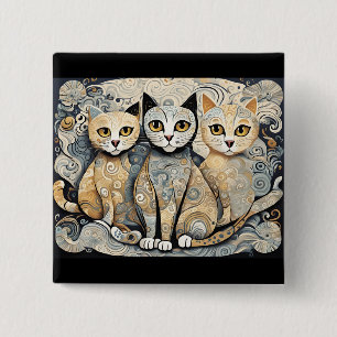 Badge Carré 5 Cm bouton calmer les chats