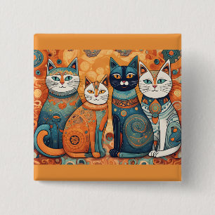 Badge Carré 5 Cm bouton calmer les chats