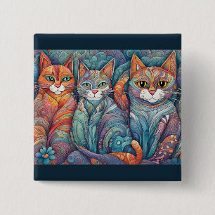 Badge Carré 5 Cm bouton calmer les chats