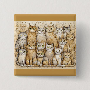 Badge Carré 5 Cm bouton calmer les chats