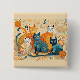 Badge Carré 5 Cm bouton calmer les chats