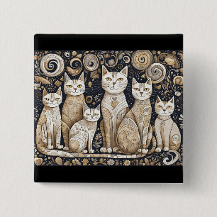 Badge Carré 5 Cm bouton calmer les chats
