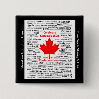 Badge Carré 5 Cm Bouton Canada150