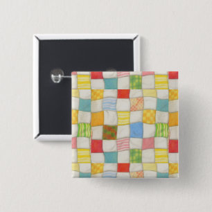Badge Carré 5 Cm Bouton Carré Crazy Quilt