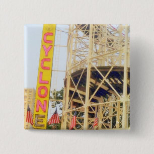 Badge Carré 5 Cm Bouton Carré Cyclone Rollercoaster