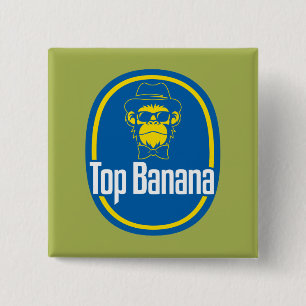 Badge Carré 5 Cm Bouton Carré de banane supérieure de 2 pouces