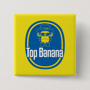 Badge Carré 5 Cm Bouton Carré de banane supérieure de 2 pouces