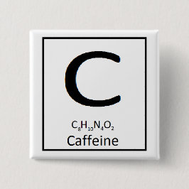 Badge Carré 5 Cm Bouton carré de caféine, 2 po