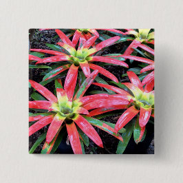 Badge Carré 5 Cm Bouton Carré de fleurs hawaïennes