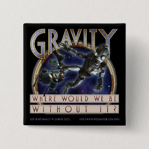 Badge Carré 5 Cm Bouton carré de "gravité"
