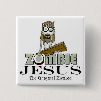 Badge Carré 5 Cm Bouton carré de Jésus de zombi