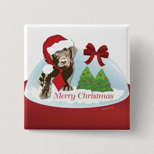 Badge Carré 5 Cm Bouton carré de Noël