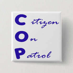 Badge Carré 5 Cm Bouton Carré de patrouille pour les citoyens