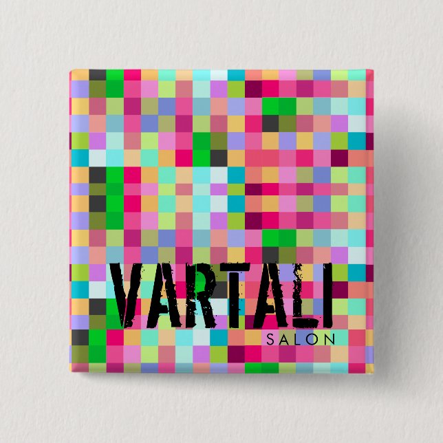 Badge Carré 5 Cm Bouton carré de Pixelate Vartali (Devant)