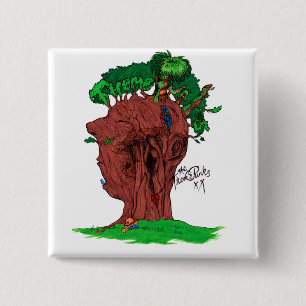 Badge Carré 5 Cm Bouton carré de punks d'arbre