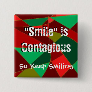 Badge Carré 5 Cm Bouton carré de sourire