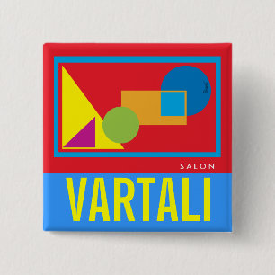 Badge Carré 5 Cm Bouton carré de Vartali de formes géométriques