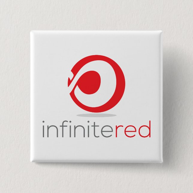 Badge Carré 5 Cm Bouton carré d'InfiniteRed (Devant)