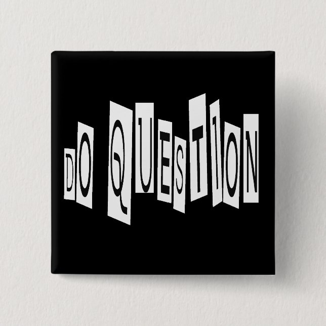 Badge Carré 5 Cm Bouton Carré d'interrogation (Devant)